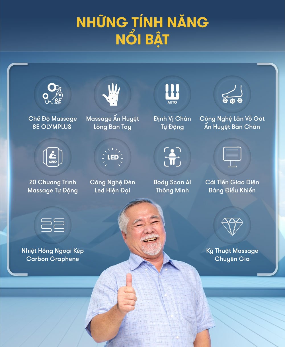 ghế massage elip o8 black sở hữu nhiều tính năng nổi bật