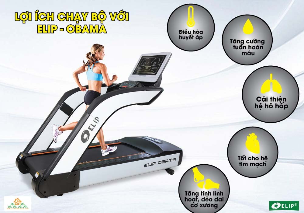 Máy chạy bộ điện phòng Gym ELIP OBAMA
