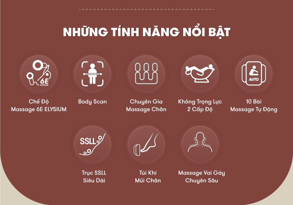 ghế massage elip olas nhiều tính năng nổi bật