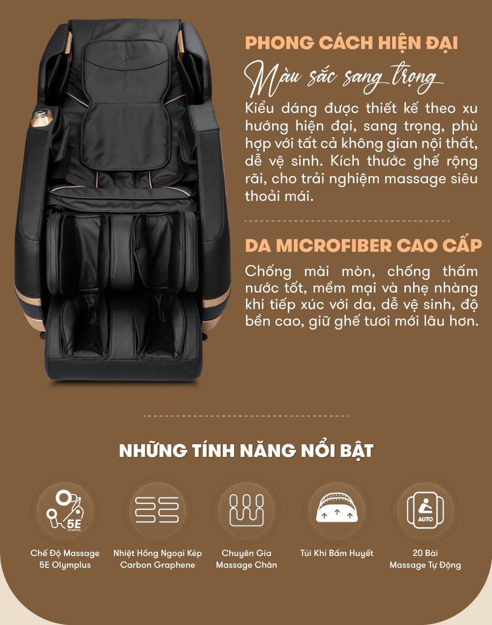 ghế massage elip ole mang phong cách hiện đại